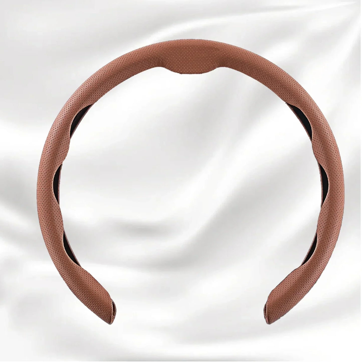 Nexi Customized Car Logo Breathable Ultra-thin 5D Leather & Carbon Car Steering Wheel Cover Universal Fit