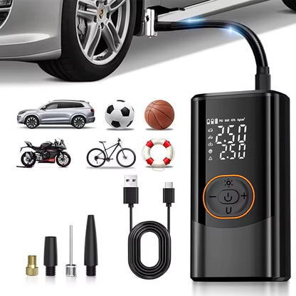 12V Rechargeable Car Air Compressor 150PSI Electric Wireless Portable Tire Inflator Pump for Motorcycle Bicycle Car Tyre Balls