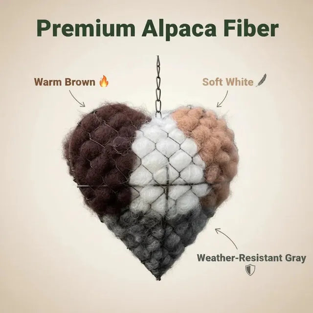 🔥LAST DAY 50% OFF - 🕊️🏡Handmade Natural Alpaca Fiber Bird Nesting Heart❤️A Cozy Gift for Birds